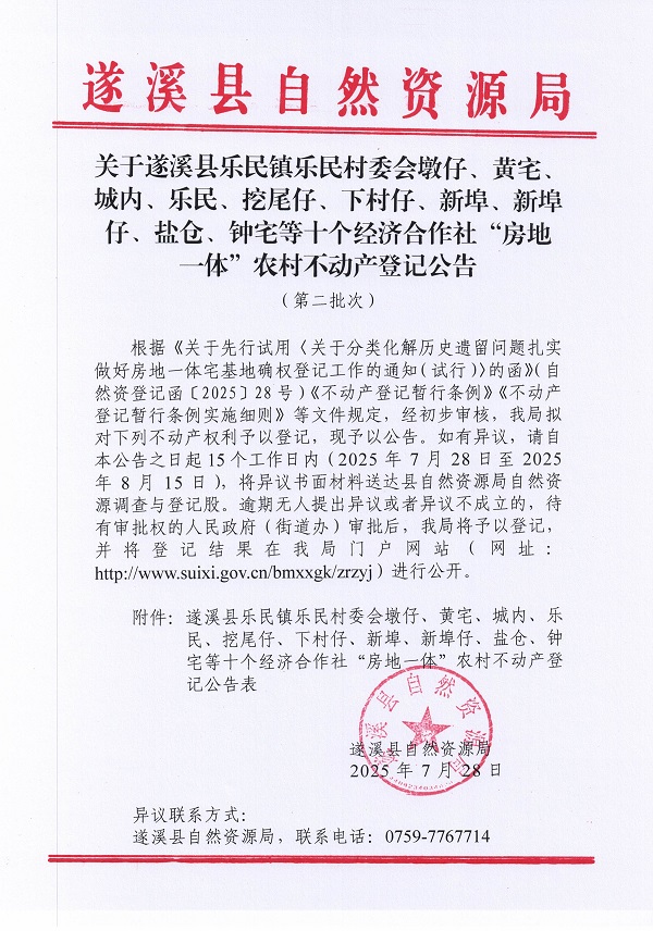 樂民鎮(zhèn)樂民村委會墩仔等十個經(jīng)濟合作社不動產(chǎn)登記公告（第二批次）（歷史遺留問題）_頁面_1.jpg